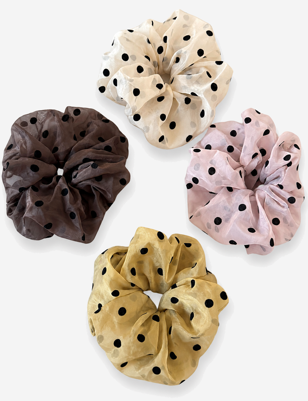 Trendy Polka Dots Print Organza Scrunchies 6W6HSR347