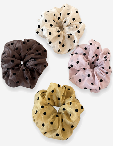 Trendy Polka Dots Print Organza Scrunchies 6W6HSR347