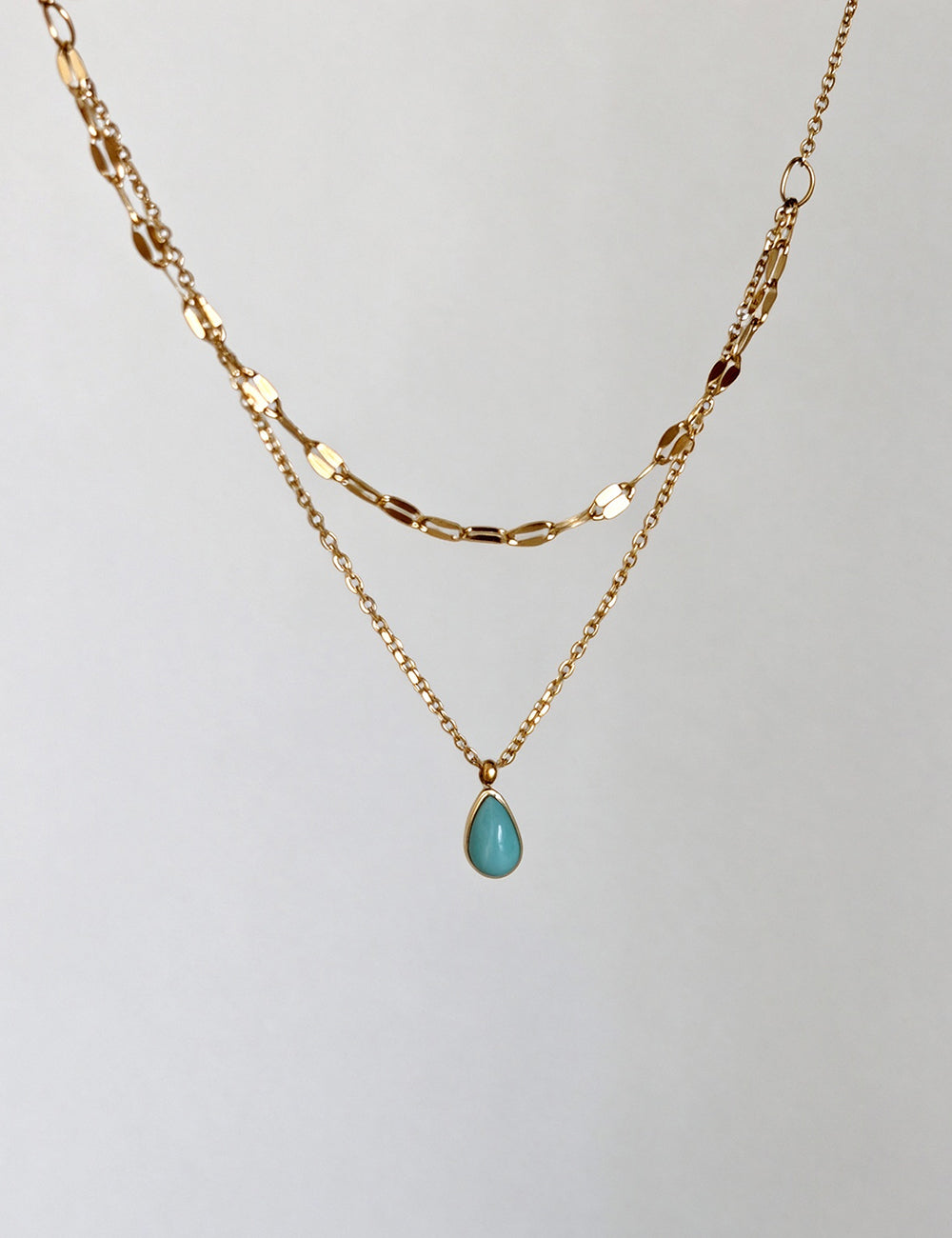 Elegant Resin Teardrop Pendant Choker Necklace 6W6JNC1057