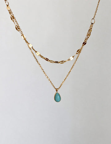 Elegant Resin Teardrop Pendant Choker Necklace 6W6JNC1057