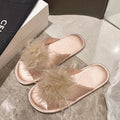 Fluffy Feather Slide Slippers - DippedShop Wholesale - #3251