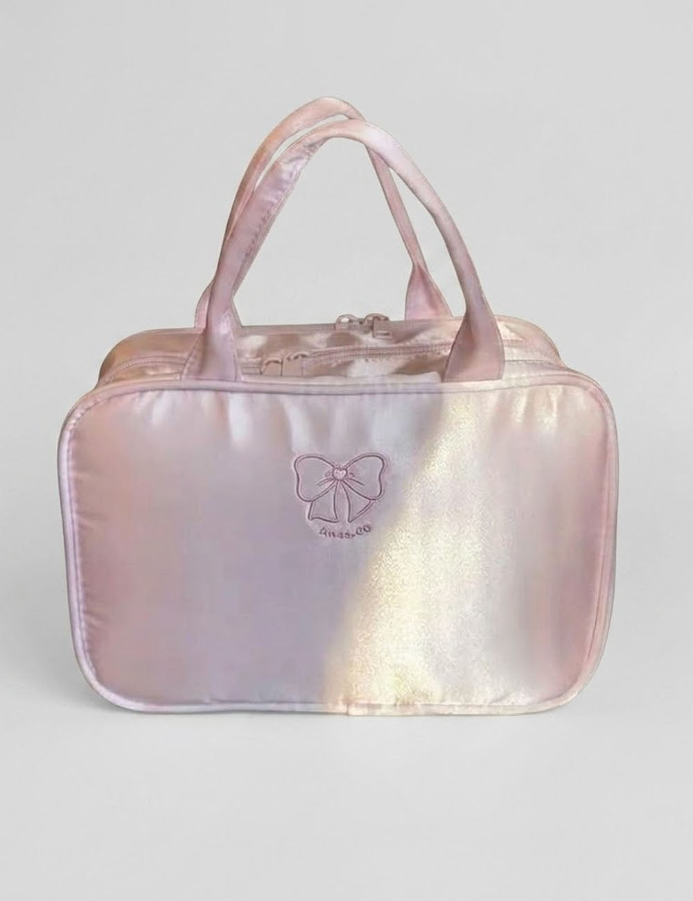 Cute Bowknot Embroidery Large Capacity Makeup Bag MK2BW6S10BOB100