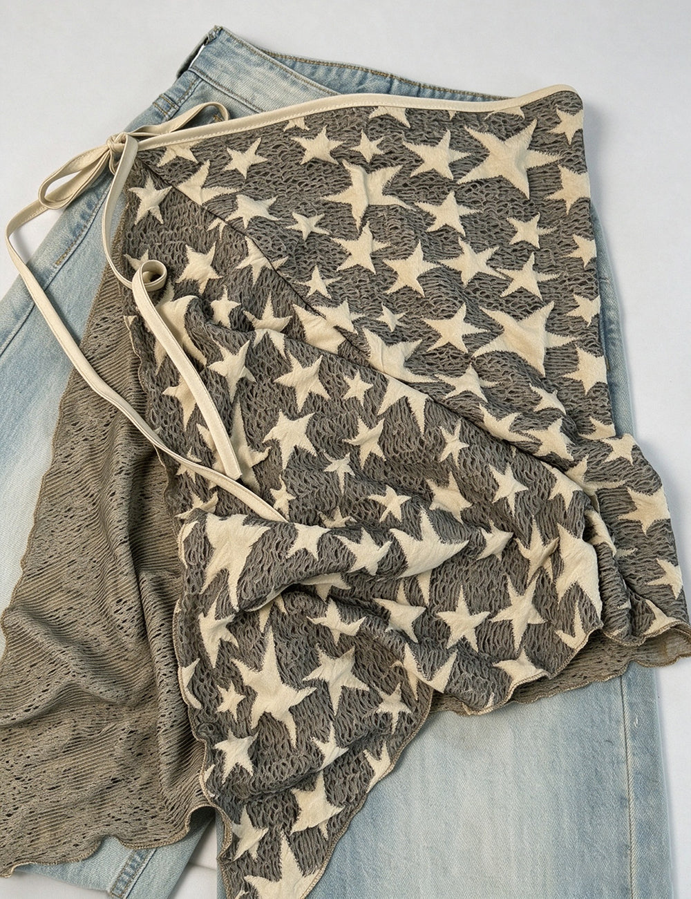 Stylish Star Print Half Skirt Hip Wrap Scarf 6W1SL48