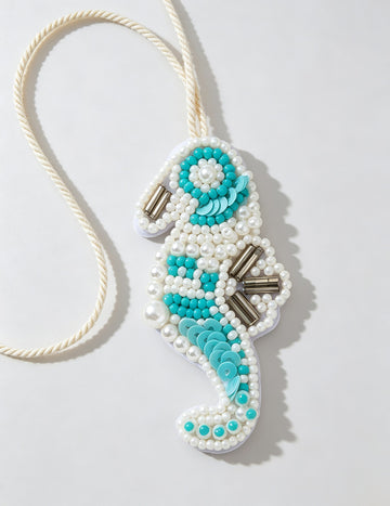 Stylish Handmade Beaded Seahorse Pendant Bag Charm 6W10BBC791