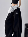 Asymmetrical Lace Layered Wrap Mesh Wrap Skirt 6W1SL30