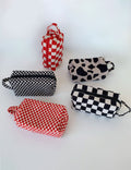 Color Block Plaid Pattern Velvet Makeup Bag MK2BW6S10BOB95