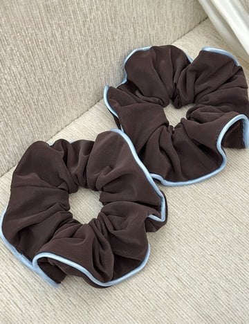 Classic Color Block PU Hair Scrunchies 6W6HSR357
