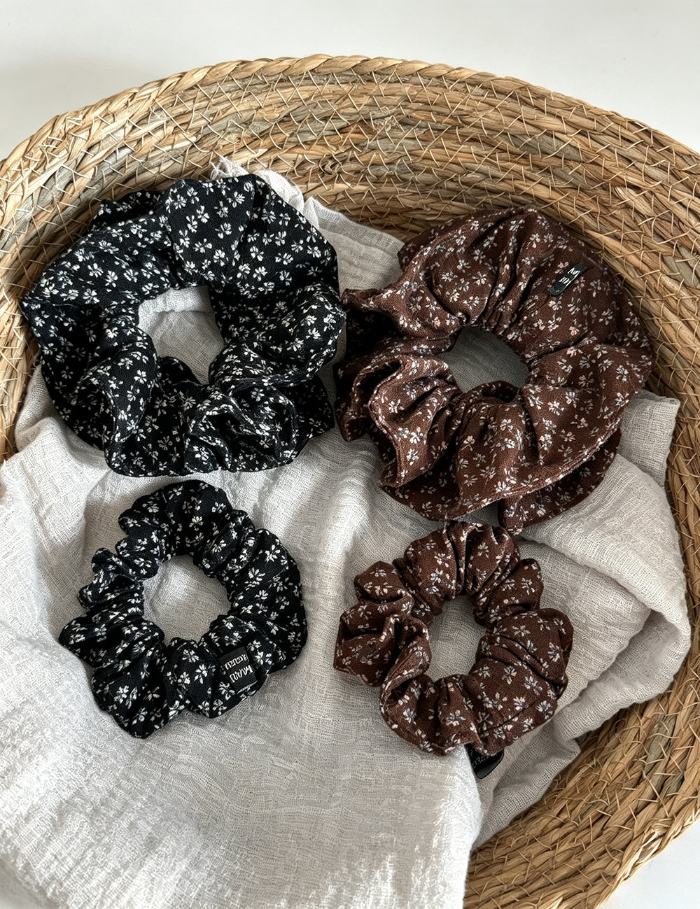 Vintage Floral Ruffled Scrunchies - DippedShop Wholesale - #4755