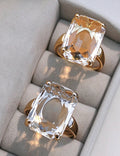 Chunky Square Cubic Zirconia Open Ring 6W6JRG361