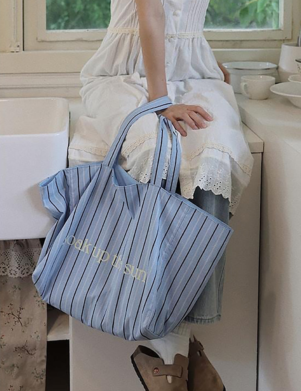 Stylish Striped Canvas Large C - DippedShop Wholesale - #0579