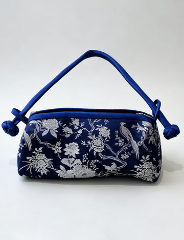 Elegant Floral Jacquard Color Block Handbag 6S10BBG1556