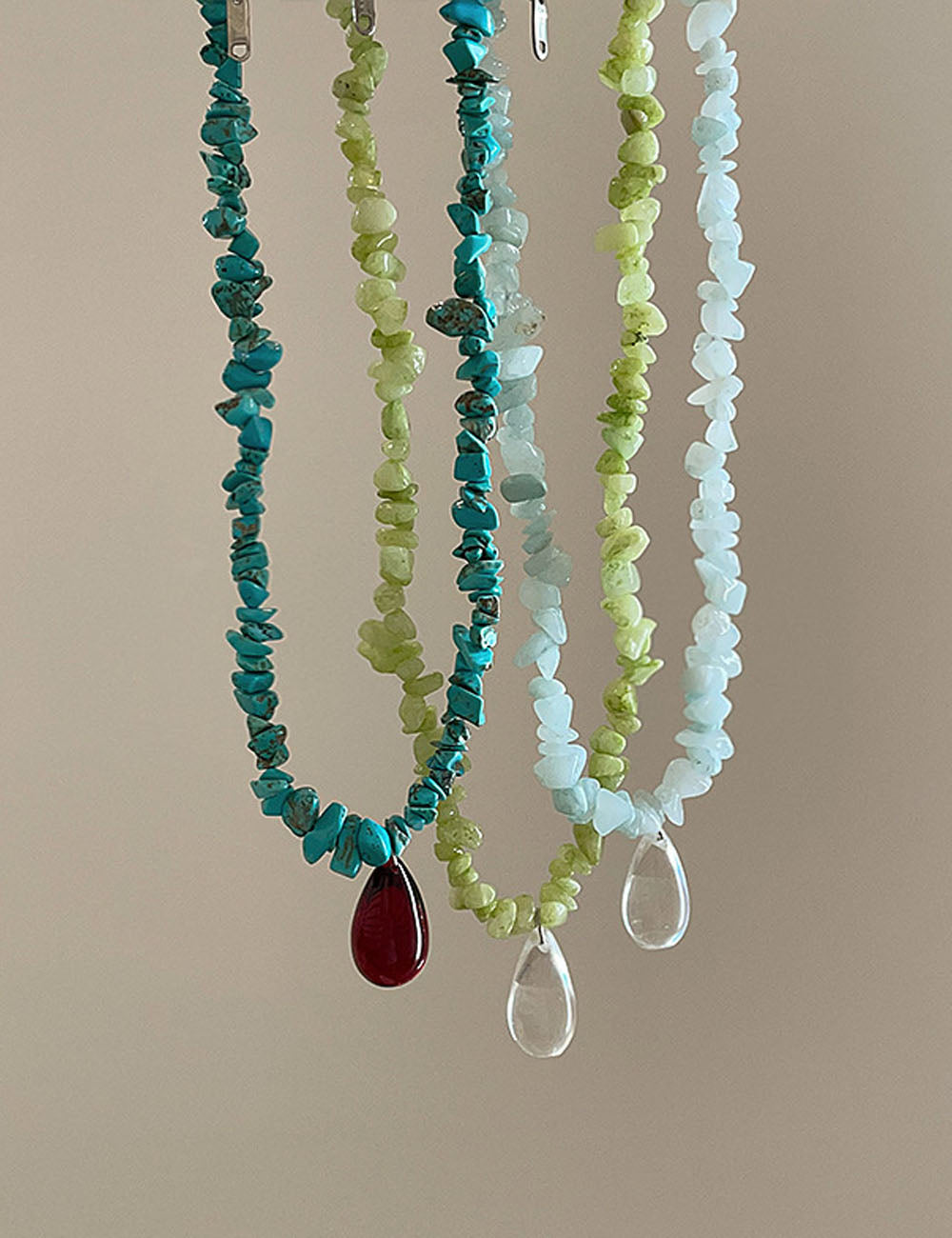 Boho Beaded Stone Necklace - DippedShop Wholesale - #1667