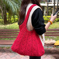 Trendy Solid Color Hand-Crochet Tote Bag 6W10BBG1775