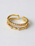 Double Layer Zircon Ring - DippedShop Wholesale - #1347