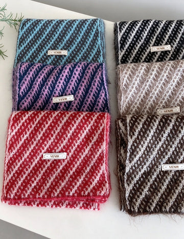Striped Knit Winter Scarf - DippedShop Wholesale - #3043