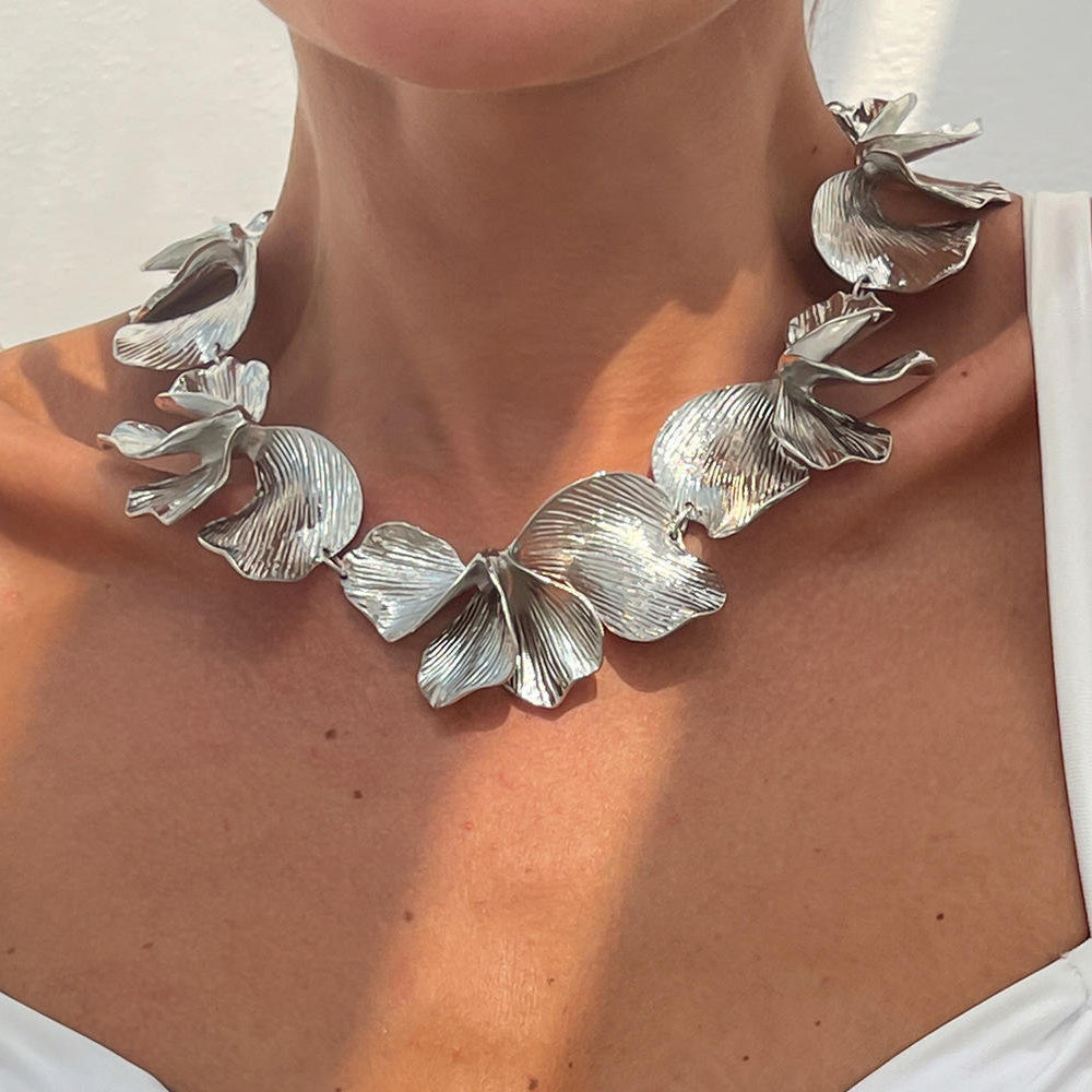 Floral Petal Choker Necklace - DippedShop Wholesale - #9331