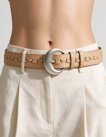 Fashion Hollow Out Wovven PU Leather Belt 6W6JBT225