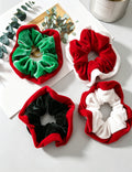 Christmas Color Block Soft Velvet Hair Scrunchie 6W6HSR437