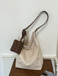 Casual Solid Color Linen Tote Shoulder Bag 6W10BBG1888