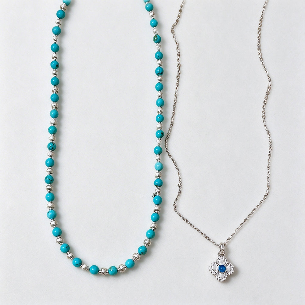 Boho Style Double Layer Floral Pendant Necklace 6W6JNC895