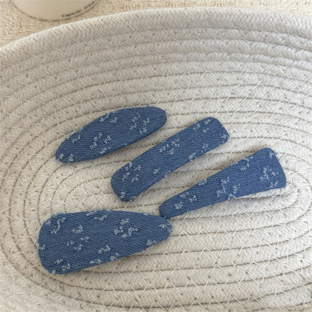 Simple Denim Frayed Hem No-Crease Hair Clip 6W6HCP1623