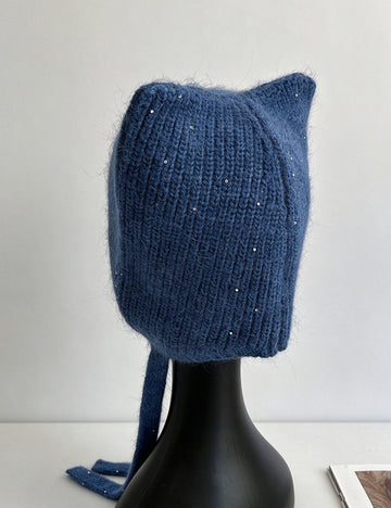 Cat Ear Sequin Beanie - DippedShop Wholesale - #5427