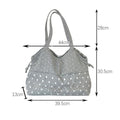 Letter Embroidery Drawstring Tote Bag - DippedShop Wholesale - #7043