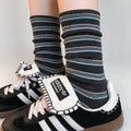 Striped Slouchy Crew Socks - DippedShop Wholesale - #5907