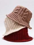 Fashion Cable Knit Solid Color Bucket Hat 6W6HAT926