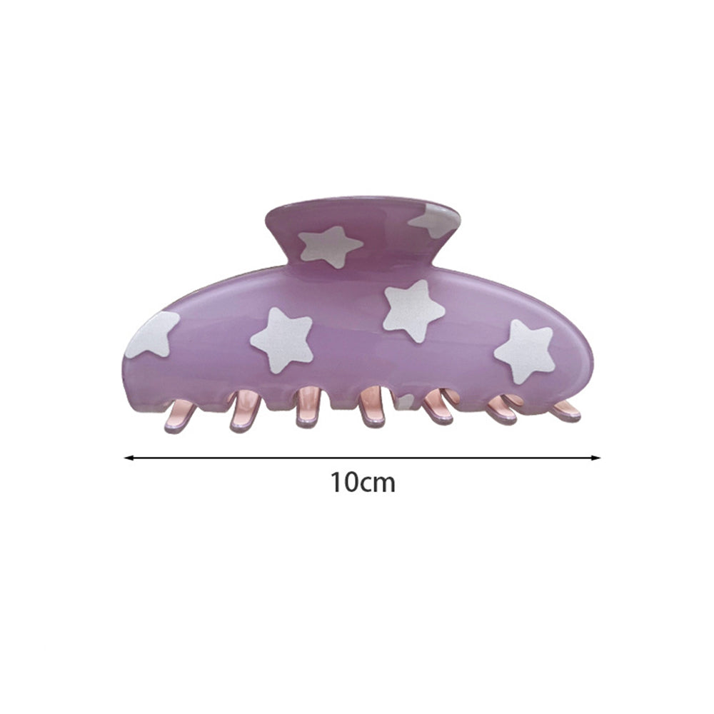Candy Color Star Print Large Hair Claw 6W6HCP1661