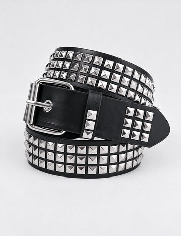 Punk Style Rivet Bright Pyramid Studded Belt 6W6JBT187
