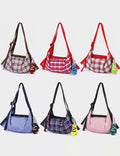 Retro Plaid Color Block Underarm Bag 6W10BBG1326