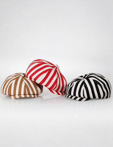 Striped Painter Beret Hat - DippedShop Wholesale - #5363