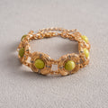 Vintage Gold Plated Rhinestones Chain Bracelets 6W6JBR631