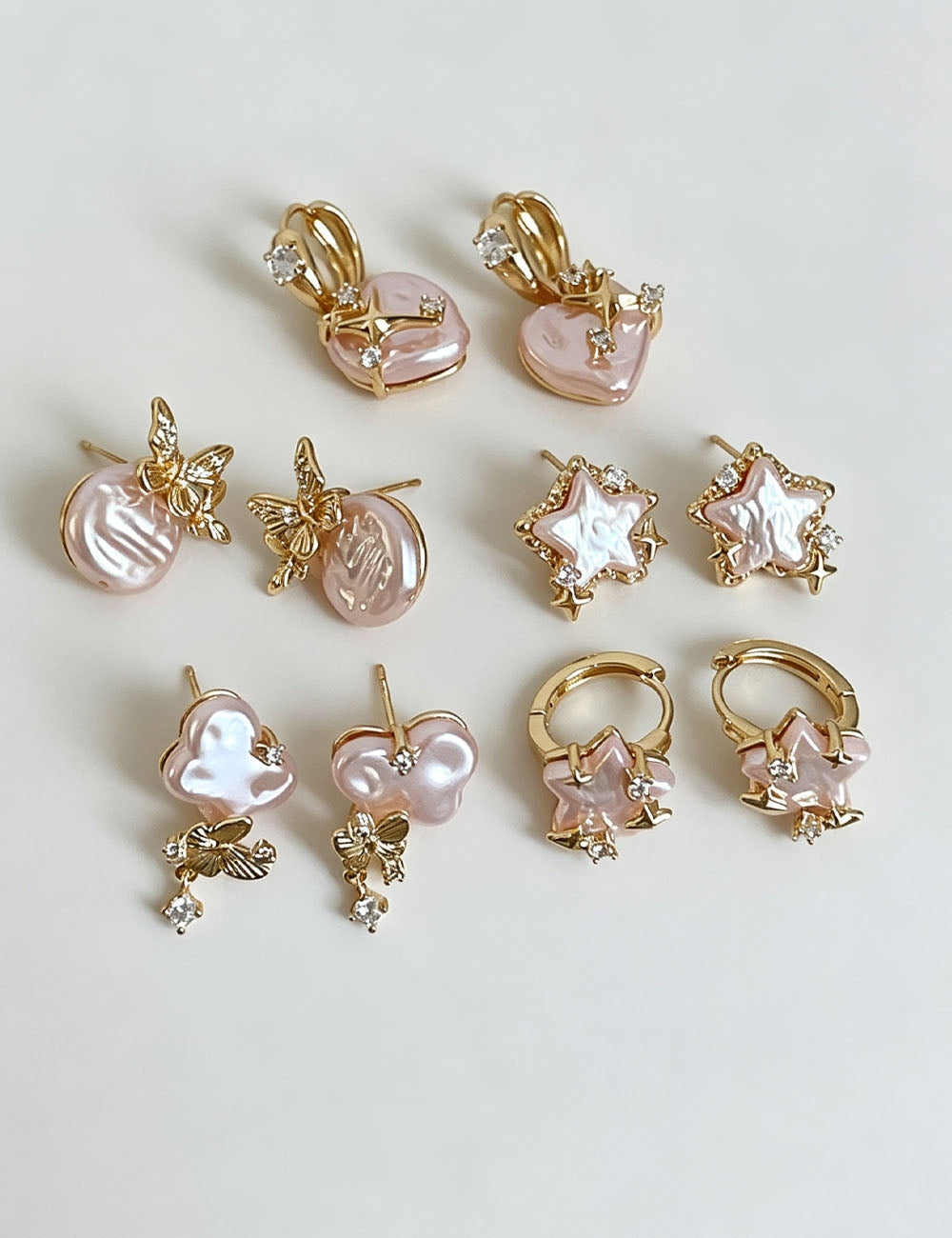 Star Pearl Dangle Hoop Earrings - DippedShop Wholesale - #1603
