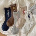 Plaid Bowknot Slouch Crew Socks - DippedShop Wholesale - #7475