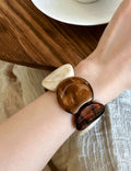 Fashion Color Block Marbled Acrylic Bangle Bracelet 6W6JBR575