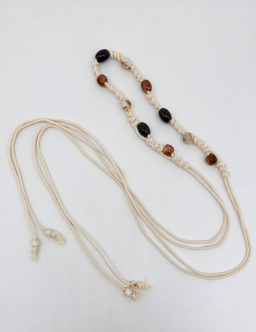 Boho-Style Handmade Weave Beaded Waist Belt 6W6JBT243