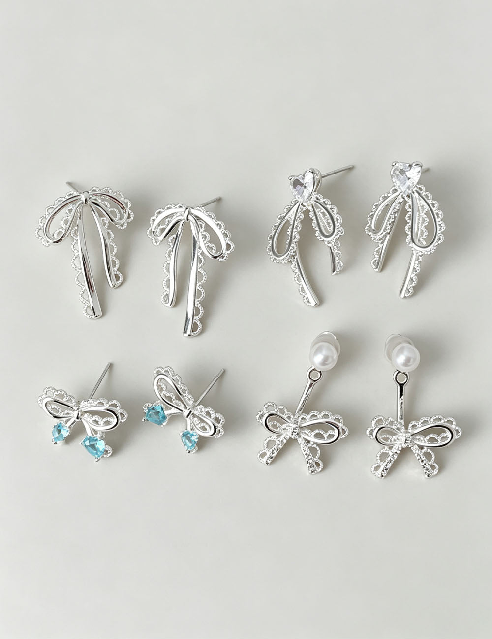 Pearl Bow Dangle Earrings - DippedShop Wholesale - #6803