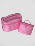 Cute Striped Print Large Capacity Makeup Bag MK2BW6S10BOB77