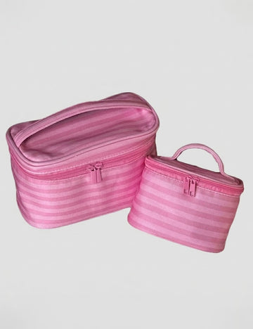 Cute Striped Print Large Capacity Makeup Bag MK2BW6S10BOB77