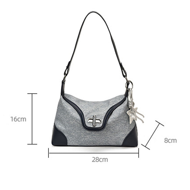 Stylish Color Block Metal Buckle Shoulder Bag 6W10BBG1350