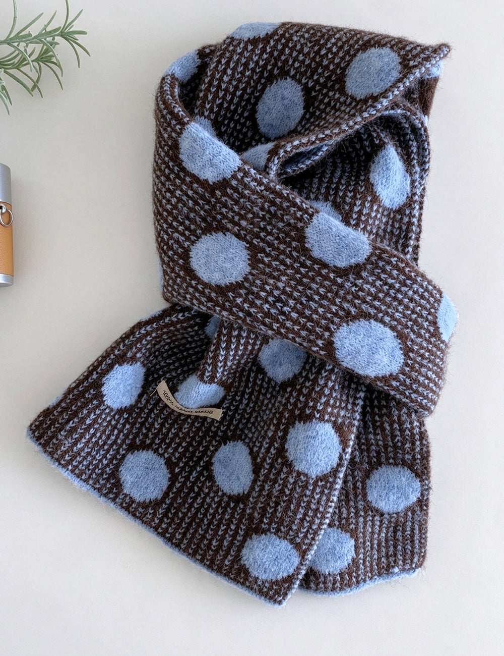 Polka Dot Knit Scarf - DippedShop Wholesale - #2771