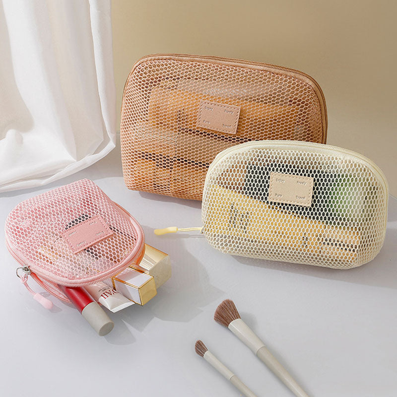 Dopamine Solid Color Mesh Portable Makeup Bag MK2BW6S10BOB83