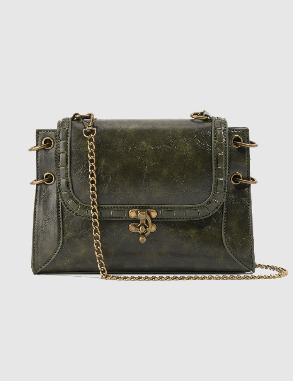 Square Leather Shoulder Bag - DippedShop Wholesale - #5923