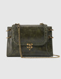 Retro Metal Buckle Leather Square Shoulder Bag 6W10BBG1384