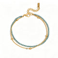 Stylish Gold Plated Double Layer Rhinestones Bracelets 6W6JBR479