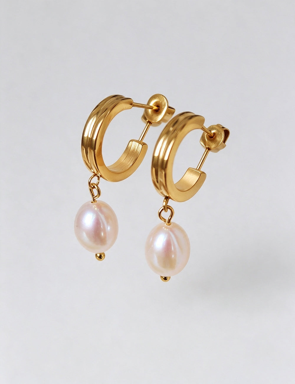 Pearl C-Shaped Stud Earrings - DippedShop Wholesale - #7475