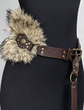 Punk Style Fur Studded Wide Leather Belt 6W6JBT207