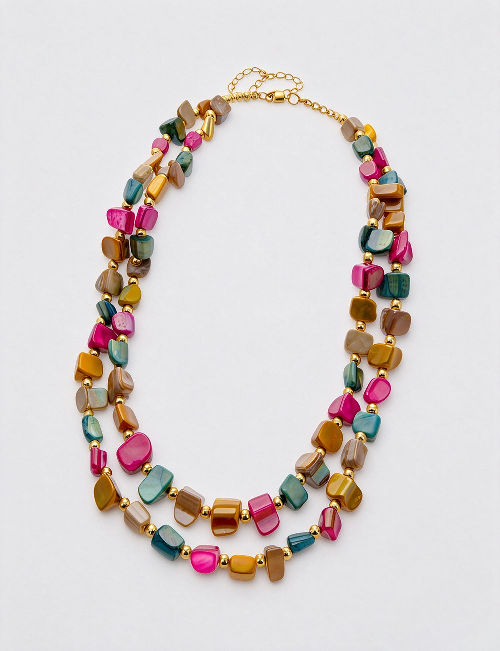 Vintage Irregular Double Layer Shell Necklace 6W6JNC944